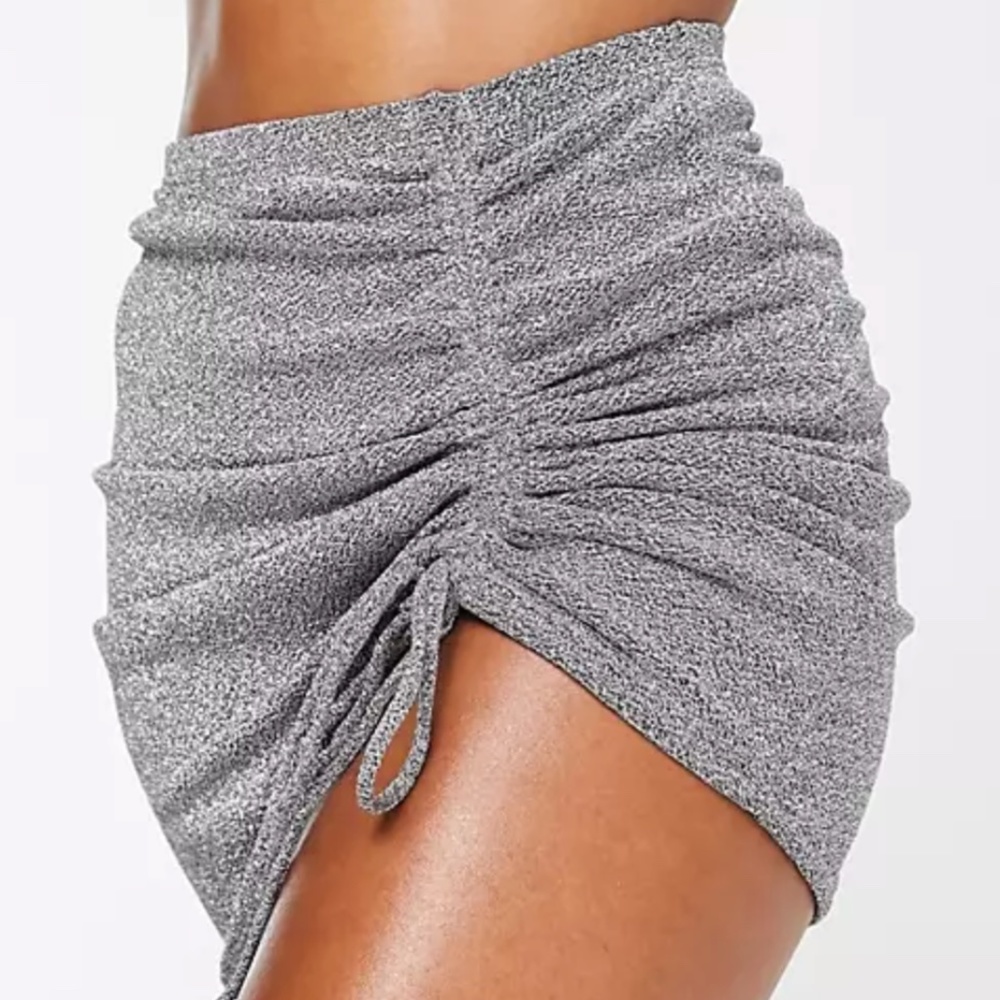 ASOS - South Beach mini beach skirt in silver metallic- NWT (size 12)